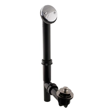 Westbrass Black 1-1/2" Tubular Pull & Drain Bath Waste in Polished Nickel 597144-05